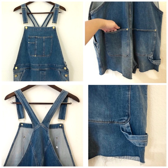 NWT Frame Le Garcon Cutoff Short Overalls - Picture 7 of 8